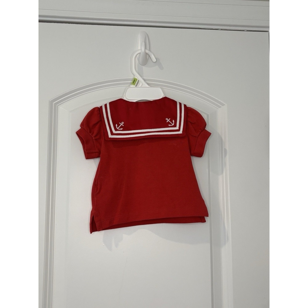 Ralph Lauren Baby Girl Sailor Short Set 3M NWT Red Nautical 2-Piece Outfit - Picture 6 of 8